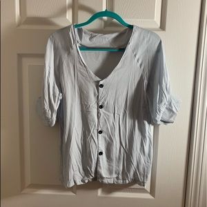 Light blue button down blouse